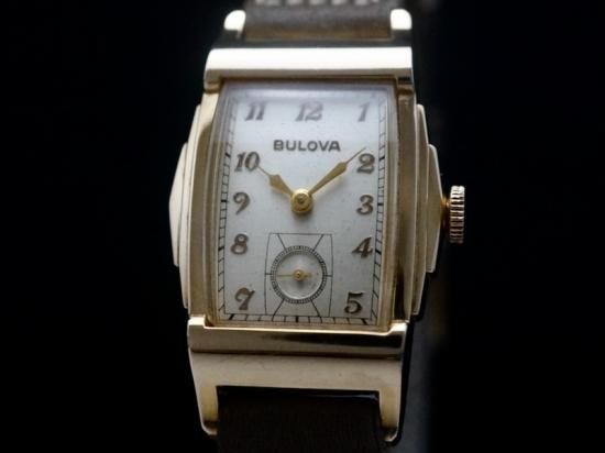 BULOVA / RECTANGULAR ”AMERICAN DECO” 1940'S - アンティーク腕時計