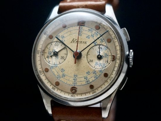 PERMAX / CHRONOGRAPH, UNIQUE ART-DECO DIAL 1940'S - アンティーク腕時計専門店｜アドヴィンテージ -  advintage -