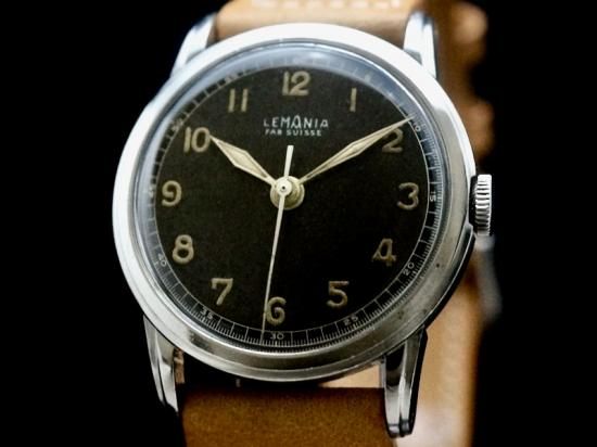 LEMANIA / BLACK DIAL 1940'S - アンティーク腕時計専門店｜アド