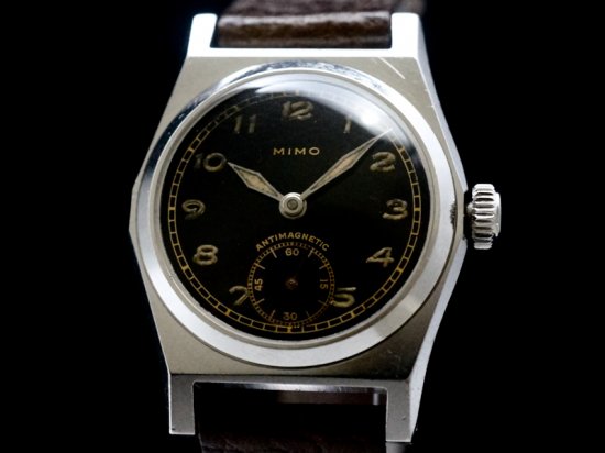 MIMO / VICEROY CASE, BLACK GILT DIAL 1940'S - アンティーク腕時計