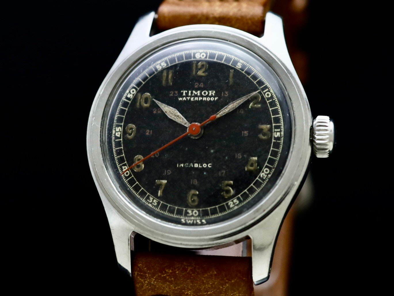 TIMOR / STEPPED BEZEL, 24-HOUR MILITARY DIAL 1940'S - アンティーク腕時計専門店｜アドヴィンテージ  - advintage -