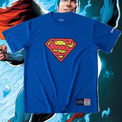 SPALDING Tシャツ-SUPERMAN-スーパーマンケージ ブルー