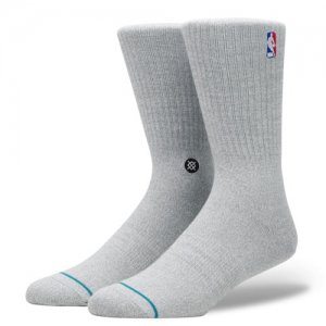 STANCE(スタンス) NBA Logoman Crew Socks(NBAロゴマンククルーソックス/靴下)　ヘザーグレー