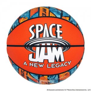 SPALDING(スポルディング)  SPACE JAM NEW LEGACY Pattern Orange Ball(スペースジャム2パターンオレンジ合成皮革ボール)　オレンジ/ブルー/7号球