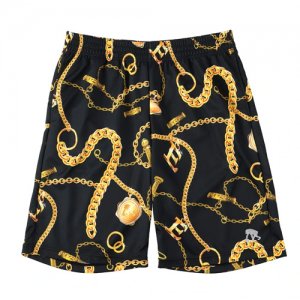【大人気!残り1枚のみ!!】EGZARU(エゴザル) Gold Chain Short Pants(ゴールドチェーンショートパンツ/バスパン)　黒/ゴールド