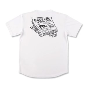 【数量限定入荷!!】EGOZARU(エゴザル) Newspaper Backprint Tee(ニュースペイパーバックプリントTシャツ)　白