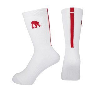 EGOZARU(エゴザル) Line Socks(ラインソックス/靴下) 　白/赤