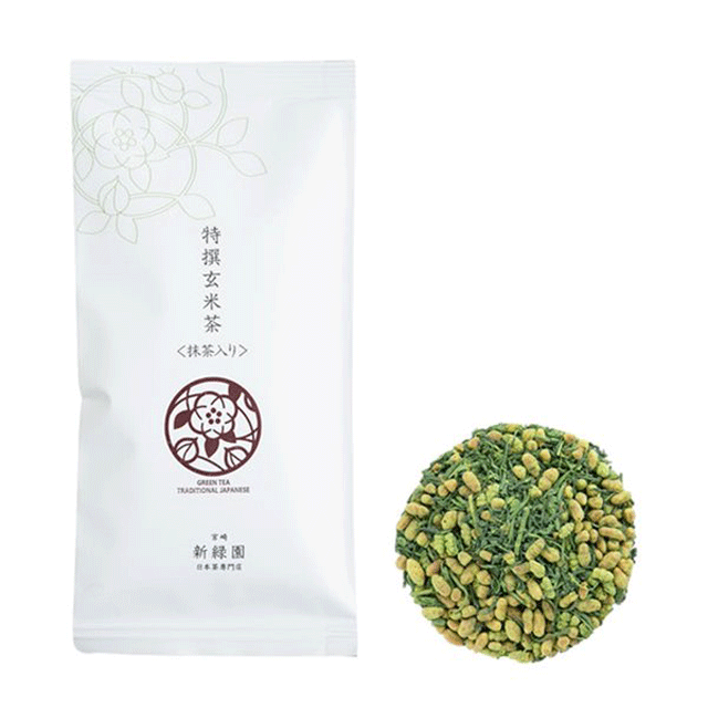 特撰玄米茶（抹茶入り）80g【GM7】：新緑園のお茶