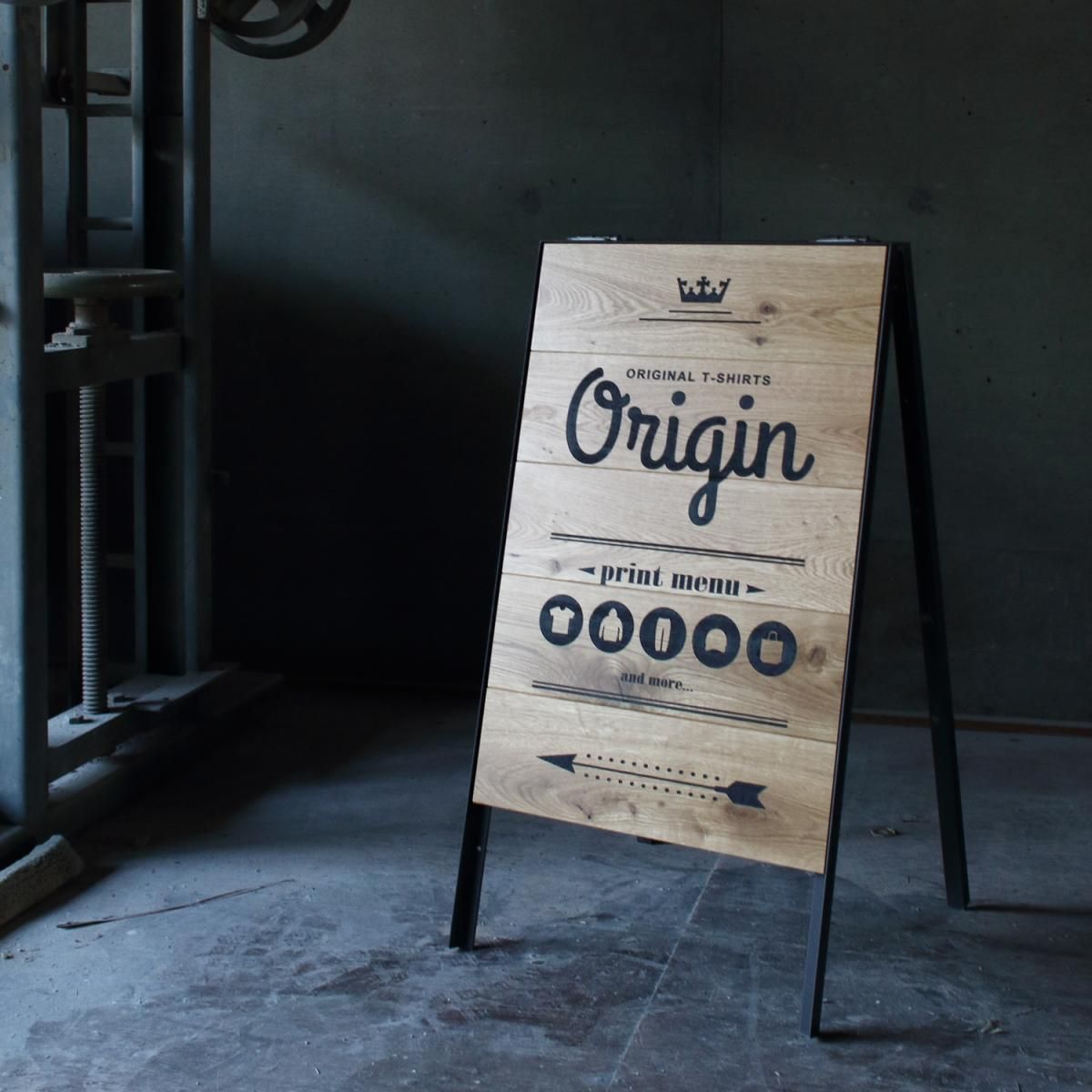 アイアンフレームA型ショップ看板(本体) 看板・サイン・A型ショップ用木製折りたたみアイアンフレーム