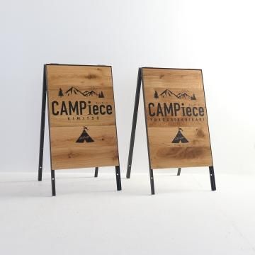 アイアンフレームA型ショップ看板(本体) 看板・サイン・A型ショップ用木製折りたたみアイアンフレーム