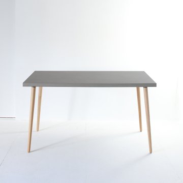 モールテックスダイニングテーブル120×80ダークグレー：角度調整できるホワイトアッシュ脚【設置配送無料】