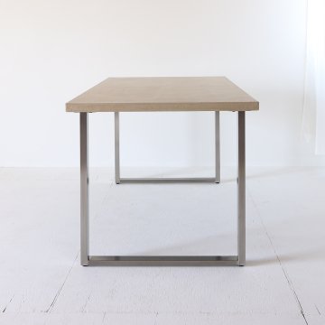 モールテックスダイニングテーブル150×80ベージュ：ステンレス脚【設置配送無料】