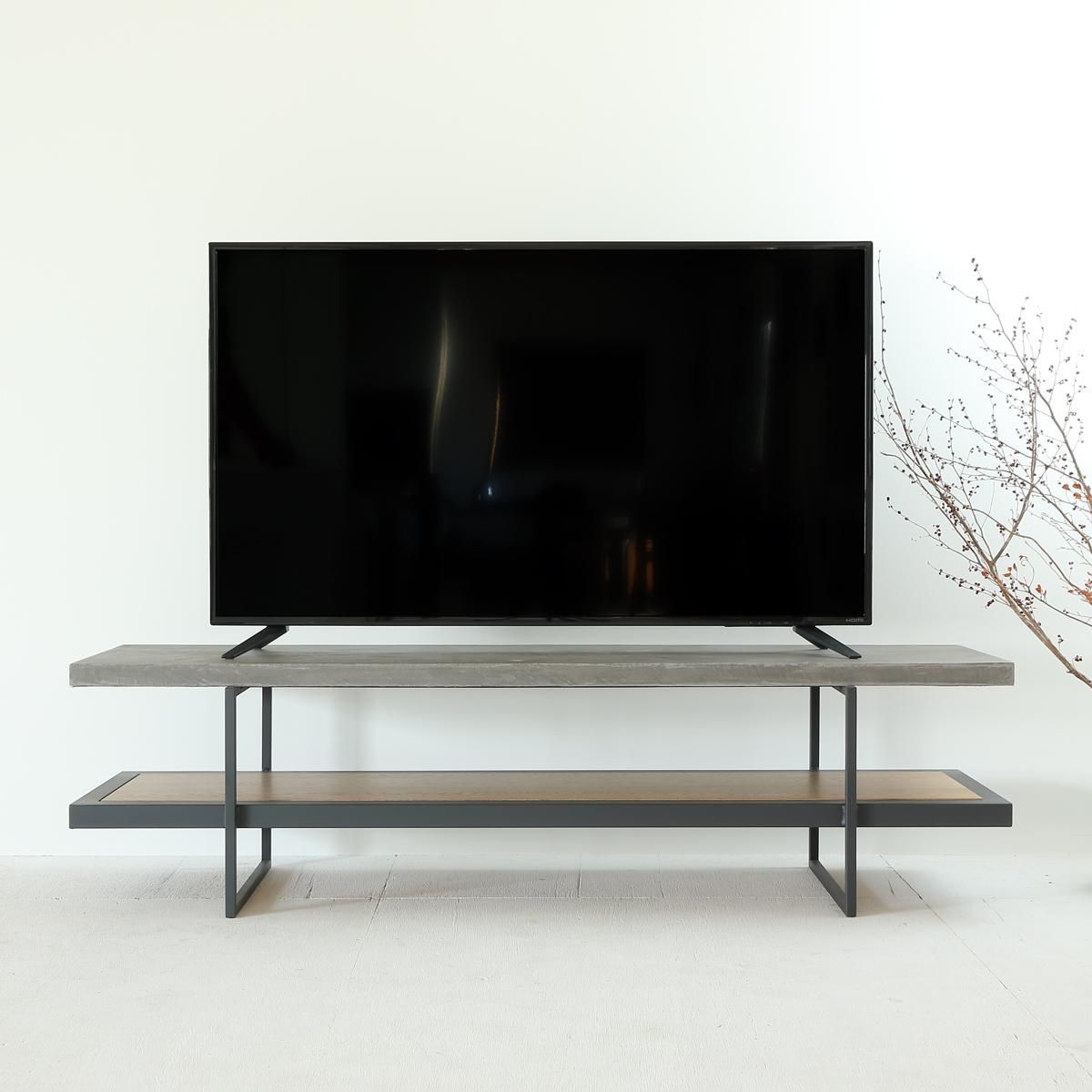 日本製　テレビボード　アイアンレッグ 職人家具 古材 中古足場板テレビボード150 アイアンフレーム