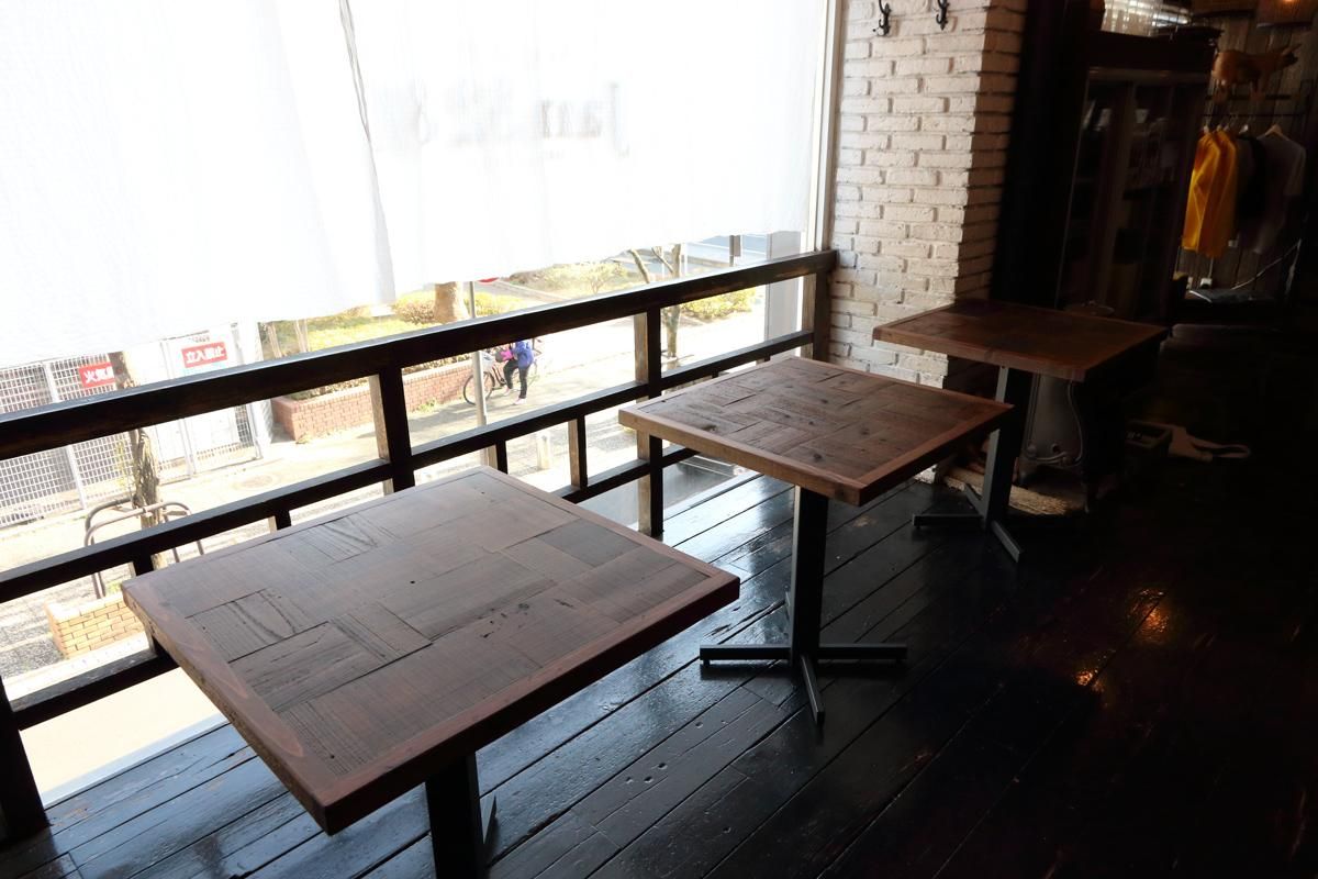 職人家具 古材 中古足場板パッチワークカフェテーブル【設置配送無料