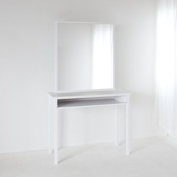 美容室サロン用セット面ドレッサー　フリール（ホワイト）スタイリングチェアやセット椅子美容椅子に合わせた高さ