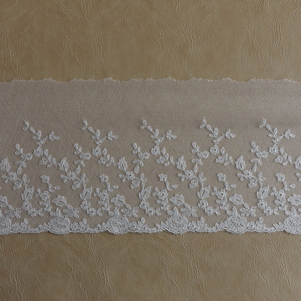 綿刺繍チュール 15cm幅 - Couleur Blanc クルールブラン レース・生地などの小売通販と卸販売