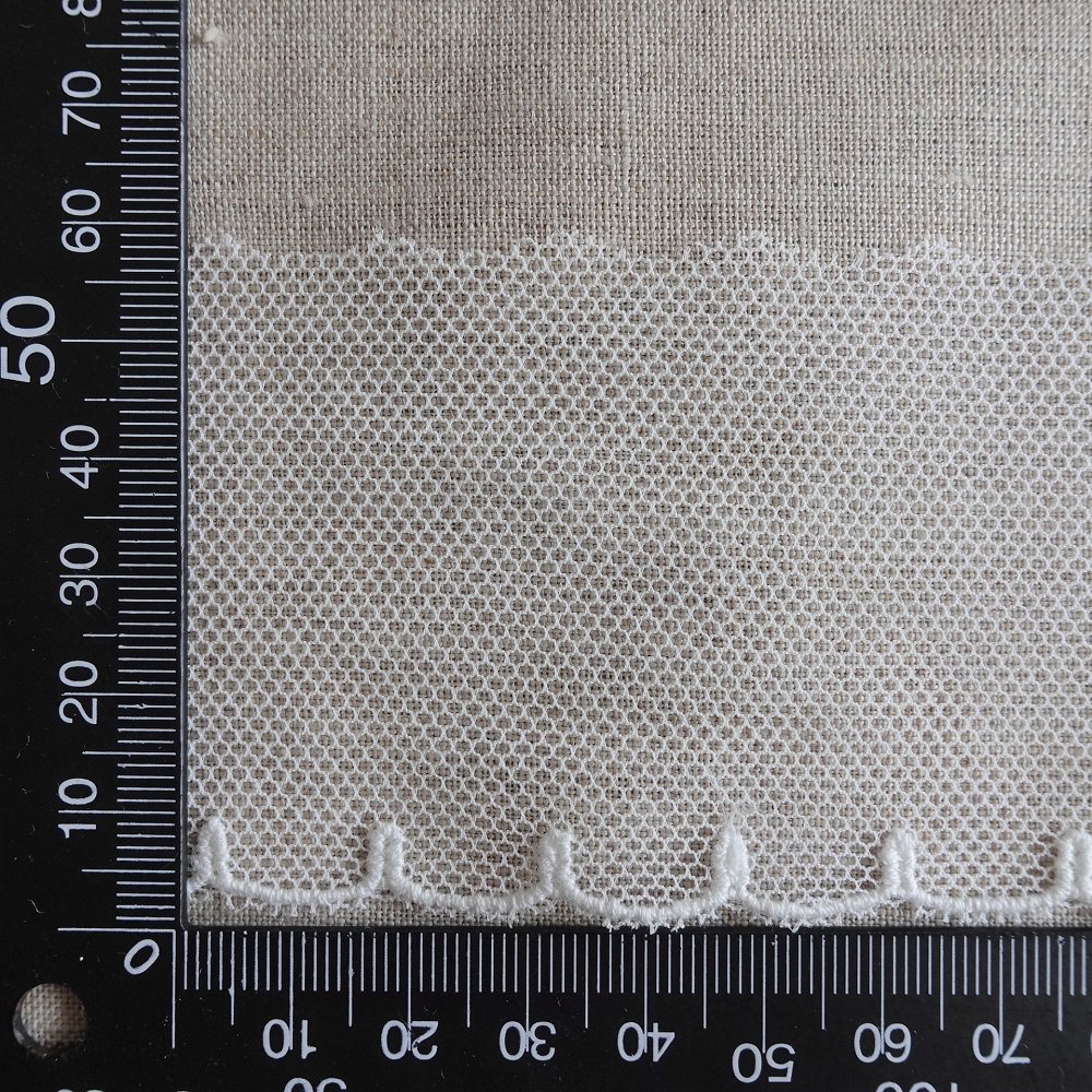 綿刺繍チュール 6cm幅 - Couleur Blanc クルールブラン レース・生地などの小売通販と卸販売