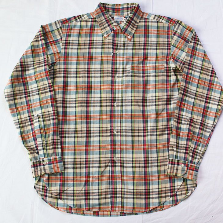 WAREHOUSE ウエアハウス Lot3099 L/S Madras B.D. SHIRTS WITH POCKET