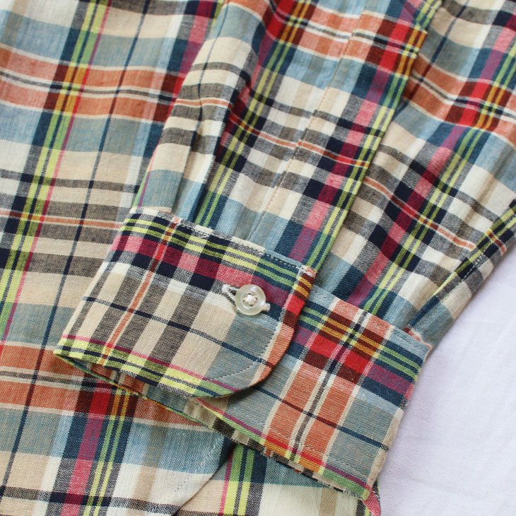 WAREHOUSE ウエアハウス Lot3099 L/S Madras B.D. SHIRTS WITH POCKET