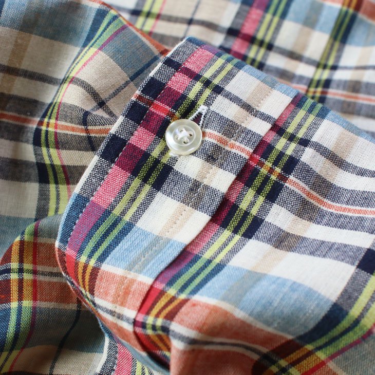 WAREHOUSE ウエアハウス Lot3099 L/S Madras B.D. SHIRTS WITH POCKET