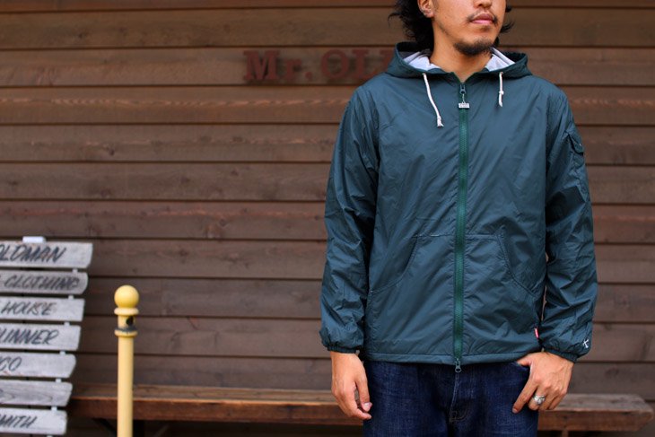 BLUCO WORK GARMENT ブルコ OL-042-016 NYLON HOODIE ナイロンフーディジャケット オリーブ