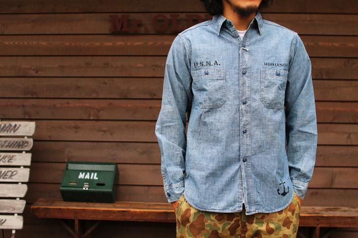 WAREHOUSE ウエアハウス × U.S.NAVAL ACADEMY CHAMBRAY WORK