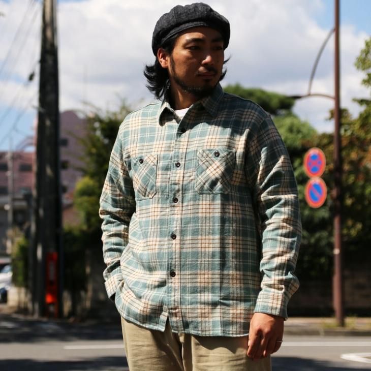 かわしまたかひろSHUGAR CANE TWILL CHECK WORK SHIRT Lサイズ - シャツ