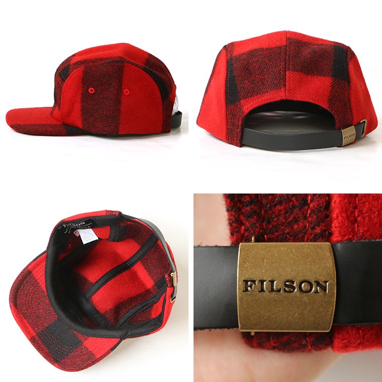 フィルソン FILSON キャップ 帽子 ウール マッキーノ 5パネルキャップ 5-PANEL CAP レッドフィルソン FILSON キャップ 帽子  ウール マッキーノ 5パネルキャップ 5-PANEL CAP レッド