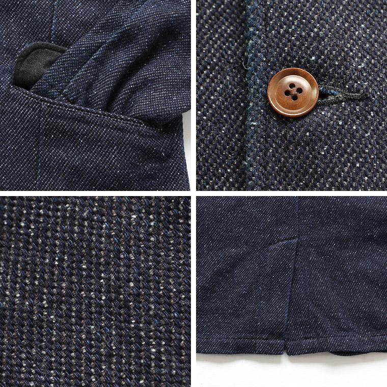 美品 ジャパンブルージーンズ デニム ツイード ノーカラー ジャケット M ジャパンブルージーンズ JAPAN BLUE JEANS J3919J01 シアター