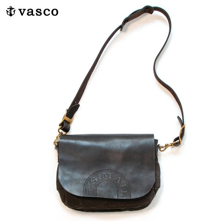 vasco メールバッグ largeサイズ vasco キャンバスレザーメールバッグ LARGE VS-248P （BLACK