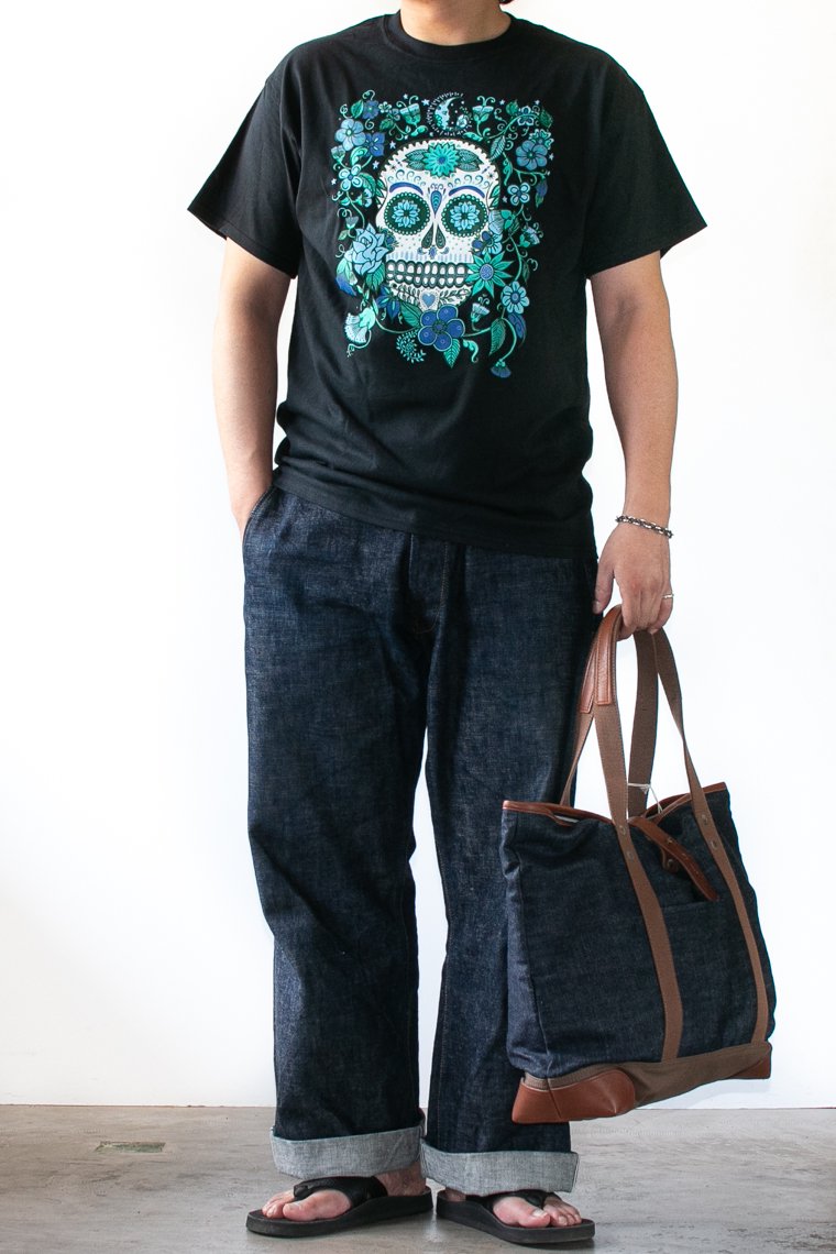 TESOROS メキシカンスカルTシャツ MEXICAN SKULL Tee ブラック