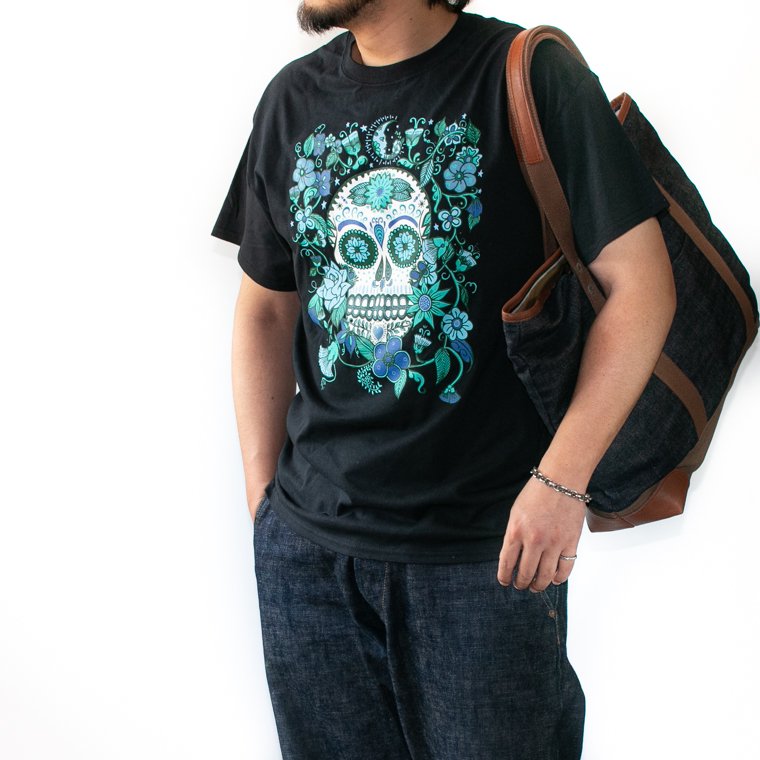 TESOROS メキシカンスカルTシャツ MEXICAN SKULL Tee ブラック