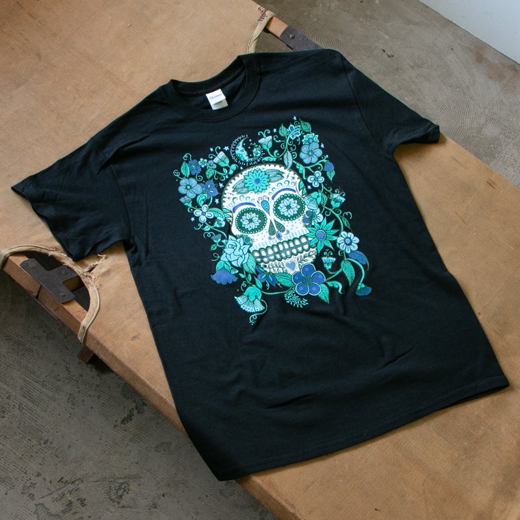 TESOROS メキシカンスカルTシャツ MEXICAN SKULL Tee ブラック