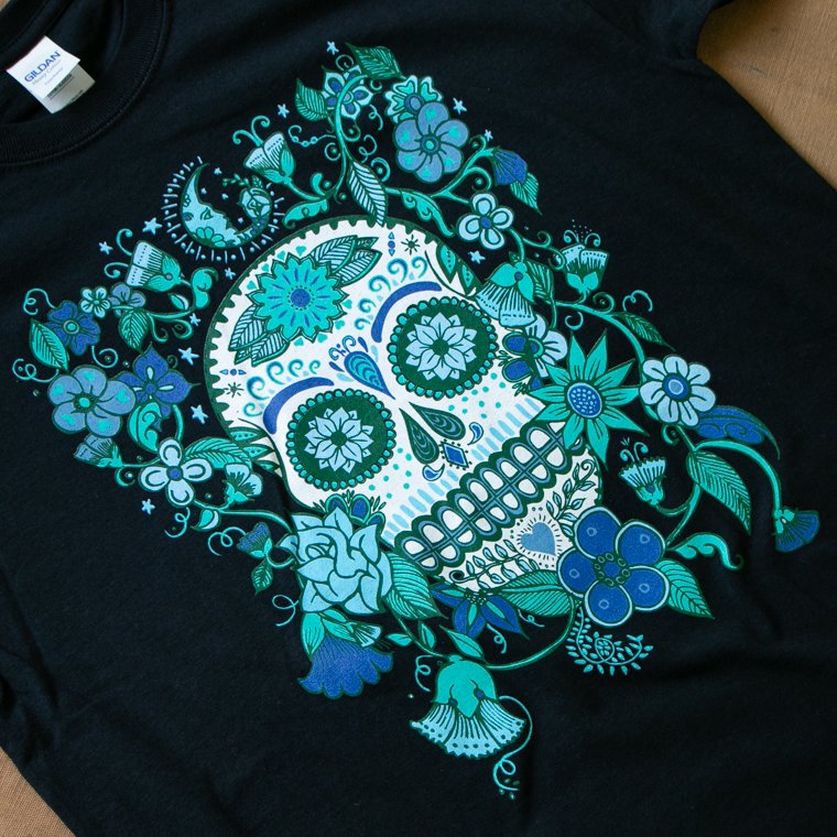 TESOROS メキシカンスカルTシャツ MEXICAN SKULL Tee ブラック