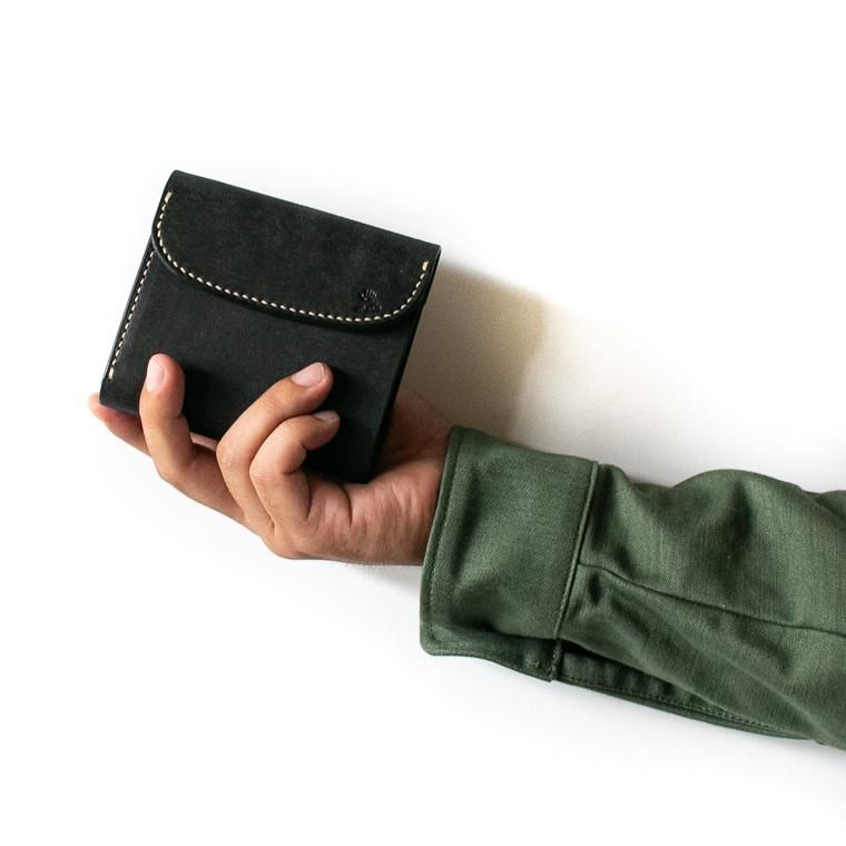 モト LEATHER & SILVER MOTO 3つ折り ミニウォレット W6R
