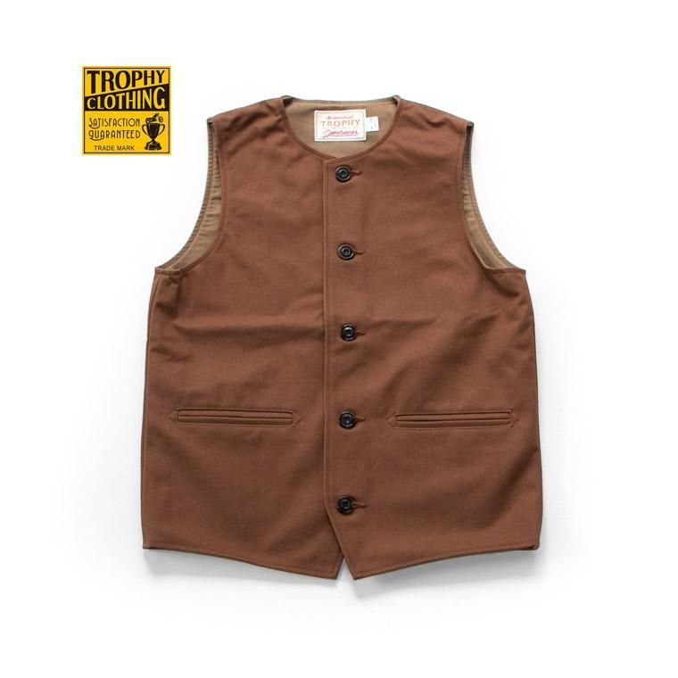 トロフィークロージング TROPHY CLOTHING オイルドダッククルーベスト OILED DUCK CREW VEST