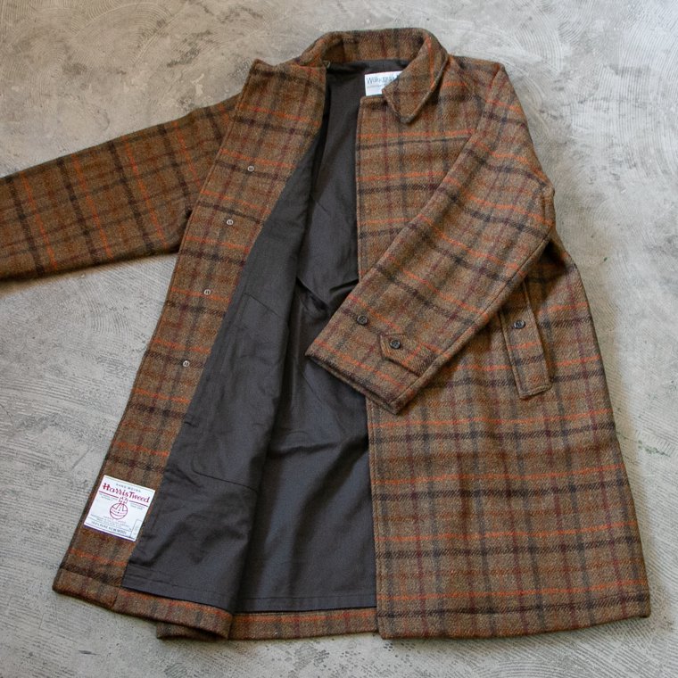 ワーカーズ WORKERS K&T H バルカラーコート Bal Collar Coat ハリスツイード Harris Tweed オリーブプレイド