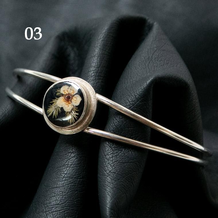 Gustavo flower extrafine bracelet round-SILVER