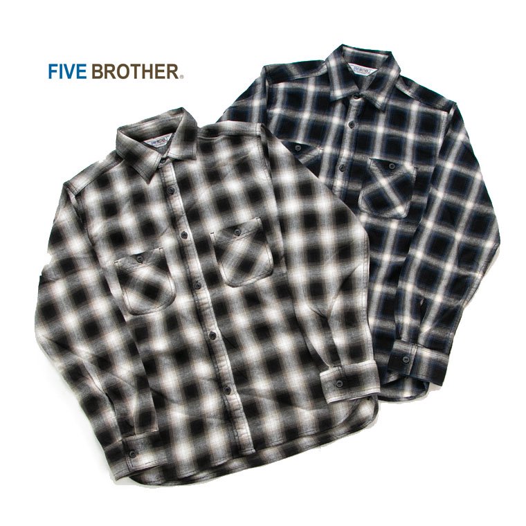 ファイブブラザー FIVE BROTHER ライトフランネルワークシャツ LIGHT