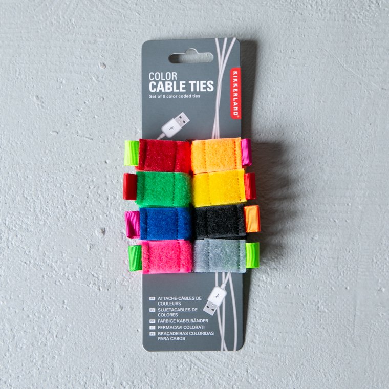 キッカーランド カラーケーブルタイ Color Cable Ties set of 8 KIKKERLAND ディテール DETAIL 雑貨 2310  【レビューで送料無料】 - ケーブルホルダー