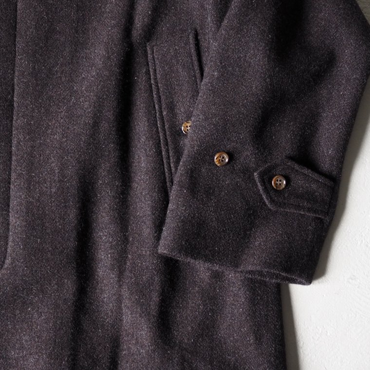 ワーカーズ WORKERS K&T H バルカラーコート Bal Collar Coat, ダークブラウンヘリンボーンツイード Dark Brown  Herringbone Tweed