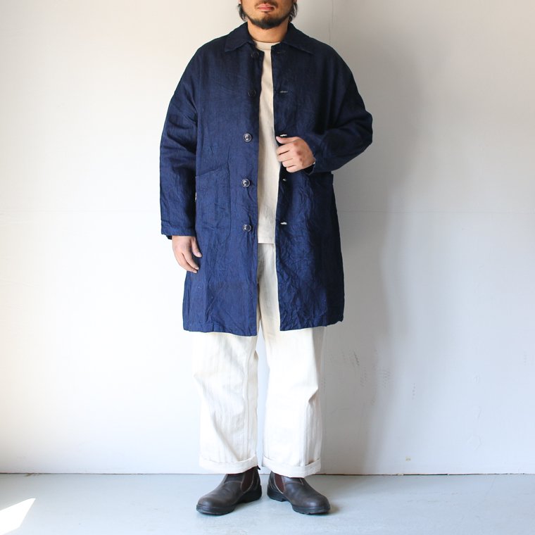 ヤーモ Yarmo インディゴリネンダスターコート INDIGO LINEN DUSTER