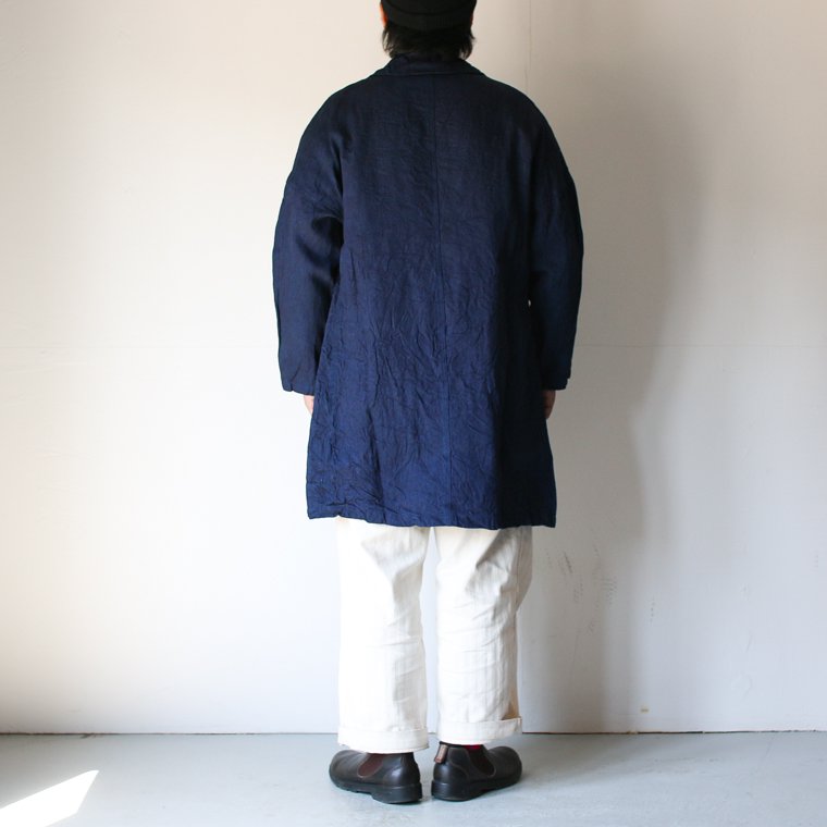 ヤーモ Yarmo インディゴリネンダスターコート INDIGO LINEN DUSTER