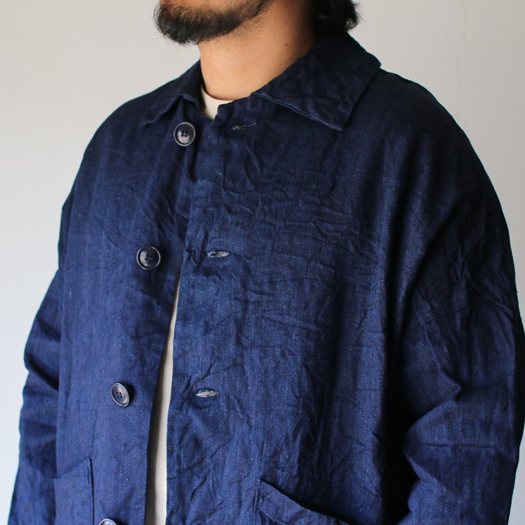 ヤーモ Yarmo インディゴリネンダスターコート INDIGO LINEN DUSTER