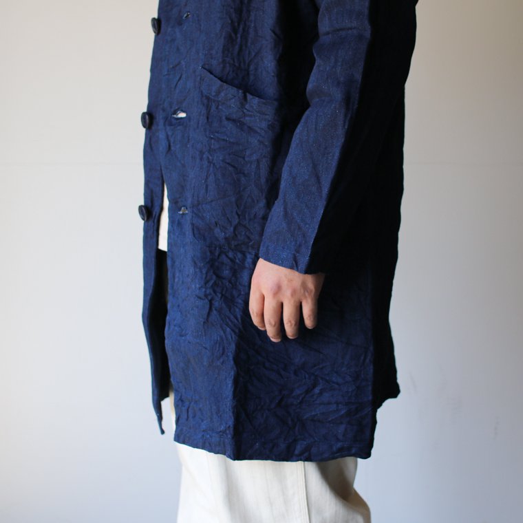 ヤーモ Yarmo インディゴリネンダスターコート INDIGO LINEN DUSTER