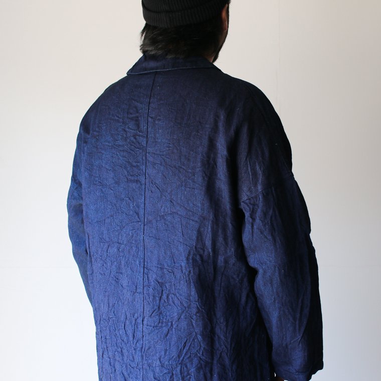 ヤーモ Yarmo インディゴリネンダスターコート INDIGO LINEN DUSTER