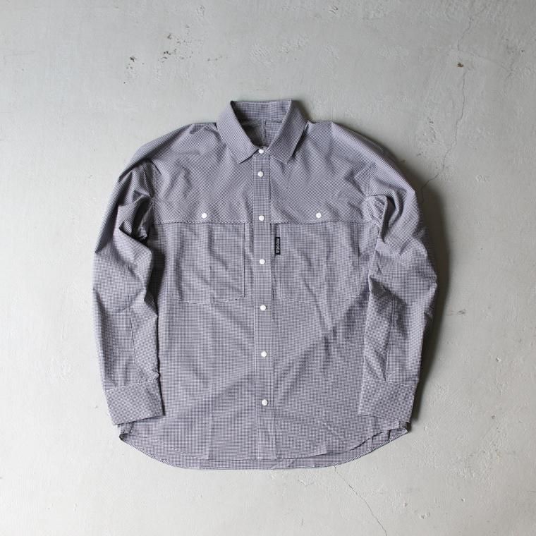 リッジマウンテンギア RIDGE MOUNTAIN GEAR ビッグポケットロングスリーブシャツ Big Pocket Long Sleeve  Shirt ホワイト×ブラックチェック