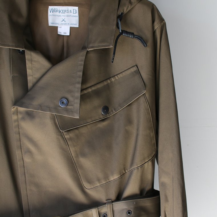 ワーカーズ WORKERS K&T H モトコート Moto Coat, オリーブライトベンタイル Olive Light Ventile