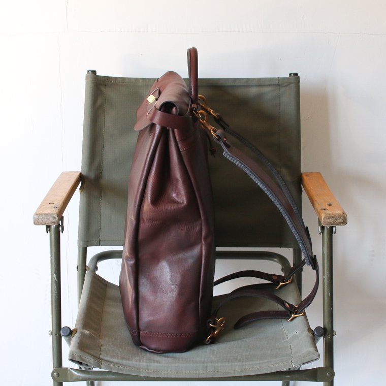 VASCO LEATHER ROLLTOP RUCKSACK ダークブラウン - リュック