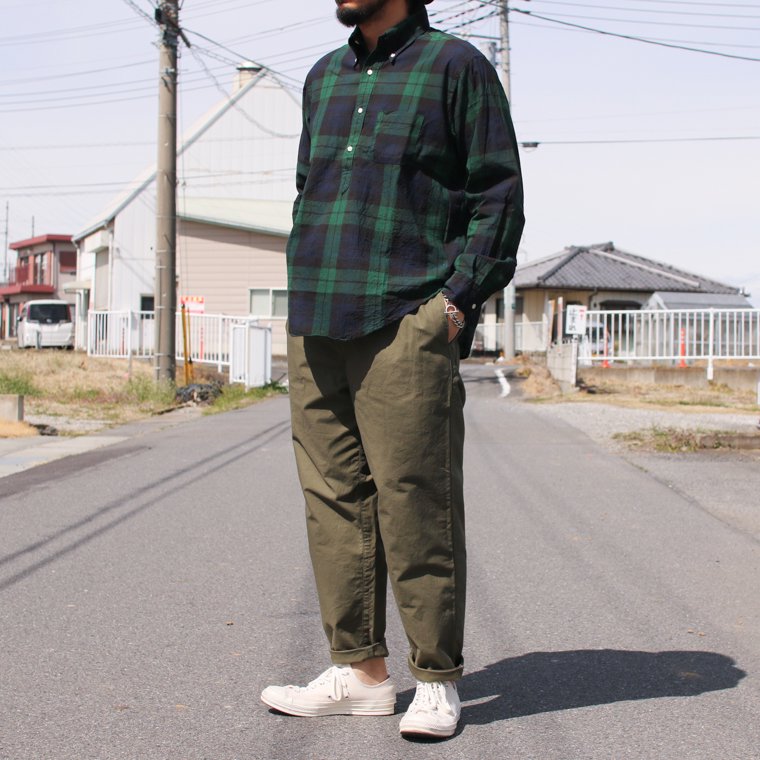 ワーカーズ WORKERS K&T H プルオーバーボタンダウン Pullover BD, ブラックウォッチマドラス Blackwatch Madras